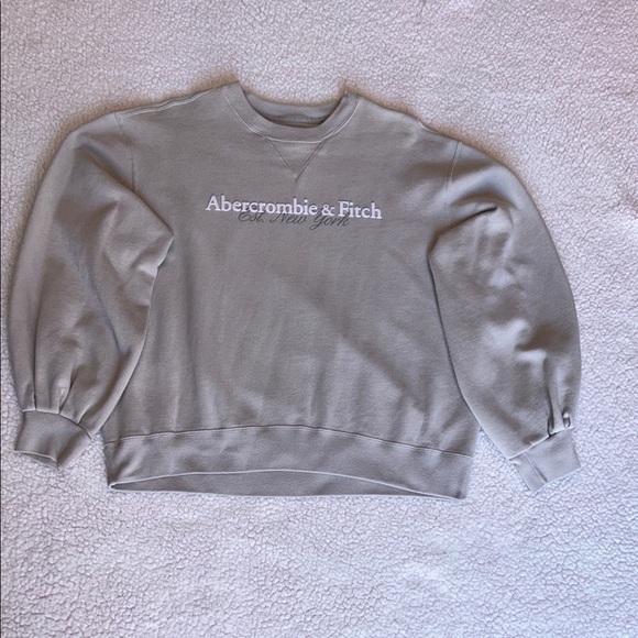 Abercrombie & Fitch Gray Crew Neck Sweater Soft Cotton Blend - Picture 1 of 8